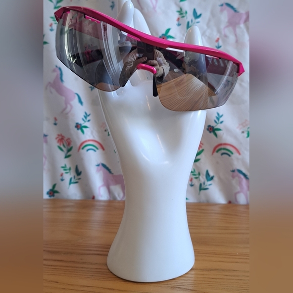 Y2K Stella Mccartney SC0152S Neon Pink Shield Sunglasses Glasses Shades Frames